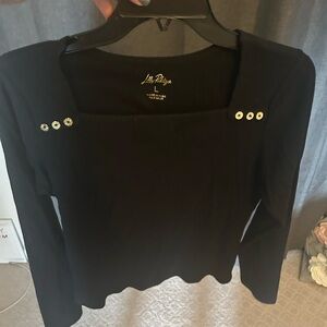 NWOT LILLY PULITZER black sweater with gold buttons.
